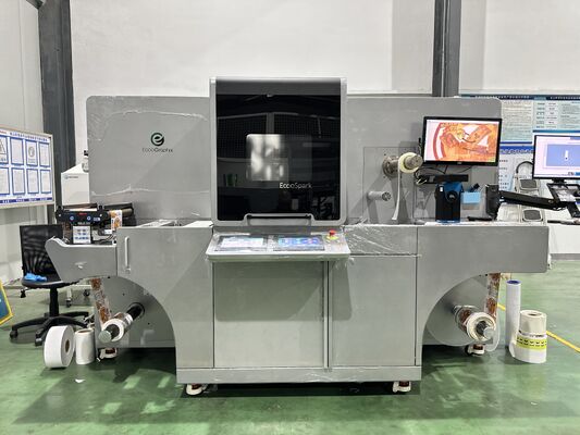 Drop-on-Demand inkjet roll-to-roll label digigal embelishment machine Ecoospark 